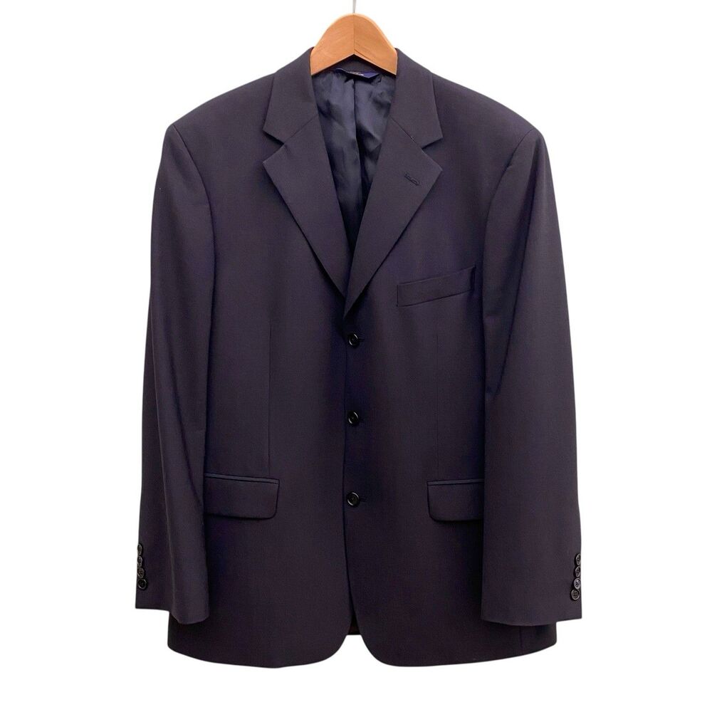 Brooks Brothers 346 Blazer Mens 42R Black Wool Blend Single Vent Suit Jacket